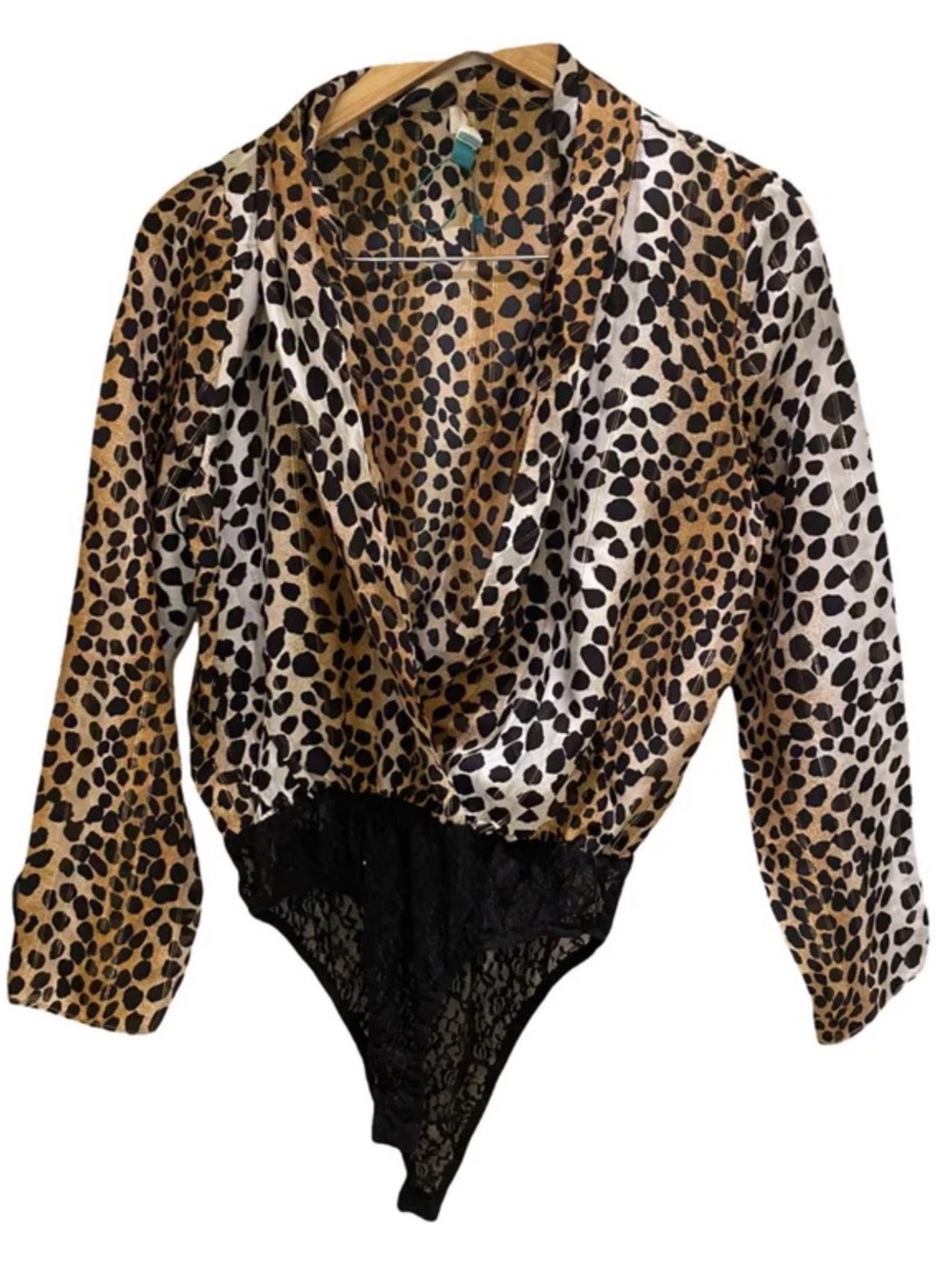 Rixo Leopard Silk & Metallic Bodysuit women’s size medium EUC - worn once!